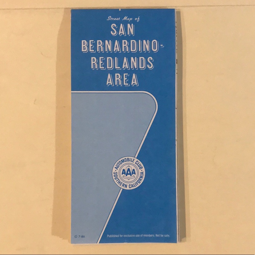 VINTAGE 1986 San Bernardino Redlands Street Map